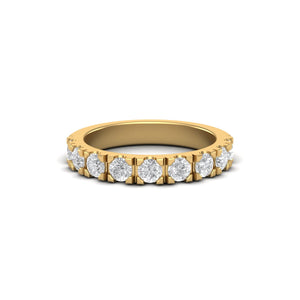 Diamond Half Set Band | 18k Gold
