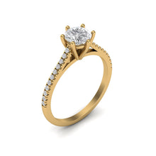 Load image into Gallery viewer, 1 Carat Round Diamond Cathedral Set Ring
